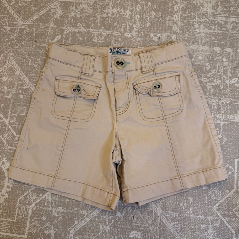Vintage Y2K Gap Tan Khaki‎ Shorts Front Pockets Adjustable Waist Size #y2k